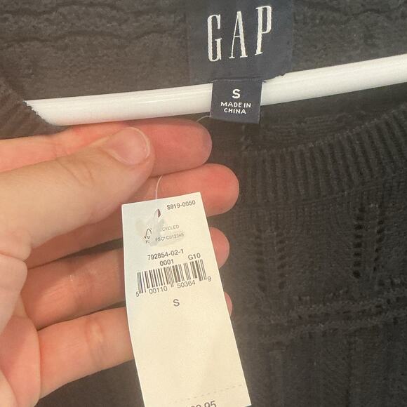 Gap Womens Short Sleeve Sweater Dress Size Small Cotton Black Fall Preppy NEW - Picture 6 of 13